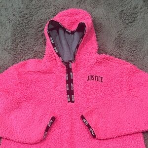 Justice Bright Pink Sherpa Hoodie